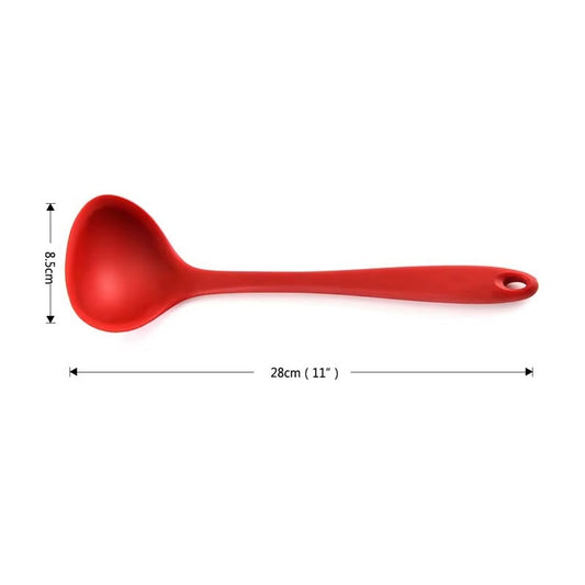 Venlohome Non-stick Silicone Ladle Soup Spoon Curved Handle