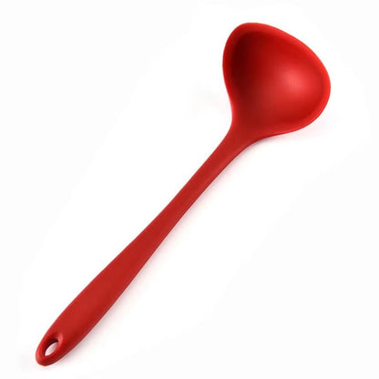 Venlohome Non-stick Silicone Ladle Soup Spoon Curved Handle