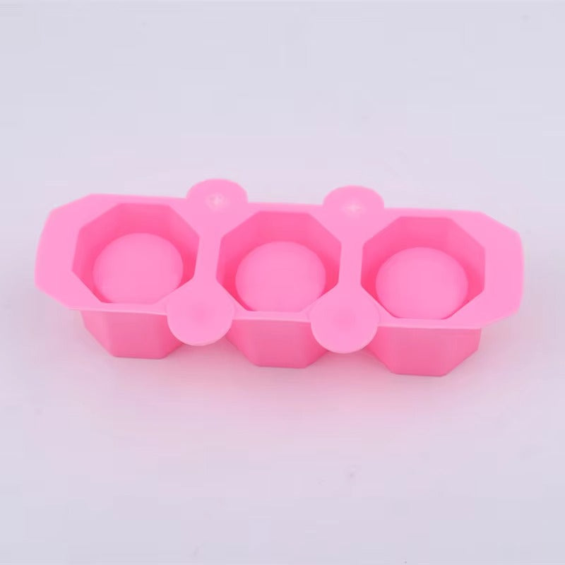 3 Holes Round Geometric Polygonal Concrete Silicone Flowerpot Mold Cactus Cement Pot DIY Clay Craft Bottle Mould Decoration