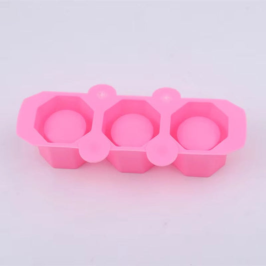 3 Holes Round Geometric Polygonal Concrete Silicone Flowerpot Mold Cactus Cement Pot DIY Clay Craft Bottle Mould Decoration