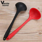 Venlohome Non-stick Silicone Ladle Soup Spoon Curved Handle