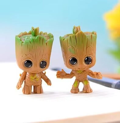 4pcs/set Marvel Guardians of The Galaxy Avengers Tiny groot Cute Baby Tree Man Model Figure Toys 5cm