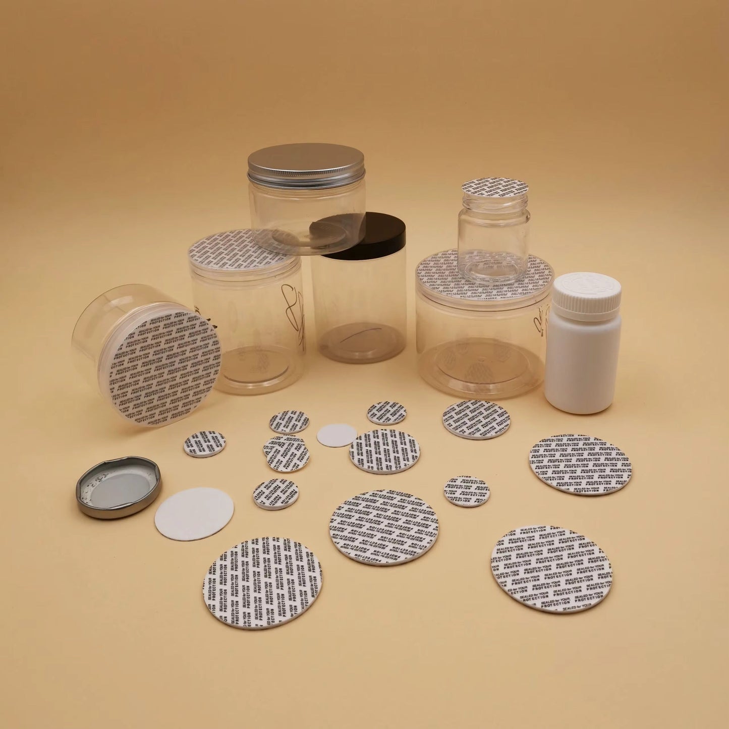 Self-Adhesive Pressure Sensitive Sealer Cap Liners Jar Bottle Foam closure with glue, gasket, septa,Self-stiker