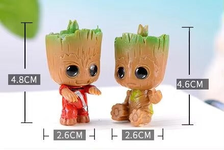4pcs/set Marvel Guardians of The Galaxy Avengers Tiny groot Cute Baby Tree Man Model Figure Toys 5cm