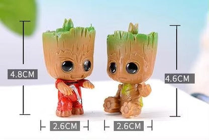 4pcs/set Marvel Guardians of The Galaxy Avengers Tiny groot Cute Baby Tree Man Model Figure Toys 5cm