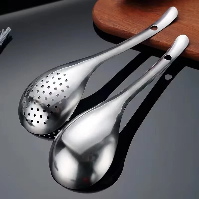 Stainless Steel Strainer Spoon Kitchen Colander Spoon Spoon Filter Strainer Food ScoopPerforated Skimmer Colander