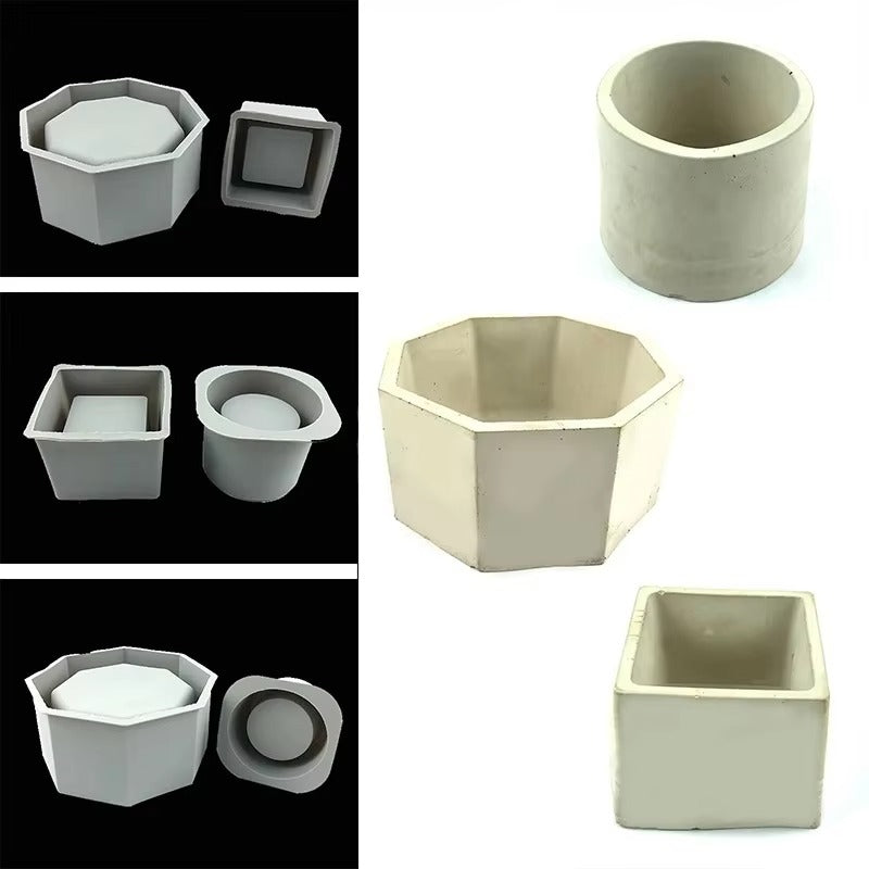 Flower Pot Silicone Mold For Diy Jewelry Storage Box Concrete Cement Making Mold Mirror Crystal Epoxy Clay Mold Home Decoration