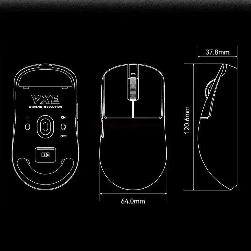 Vxe Dragonfly R1 ProMax Gaming Mouse Bluetooth Mouse Rechargeable Gamer Paw3395 Lightweight Ergonomic Wireless Mouse Esport