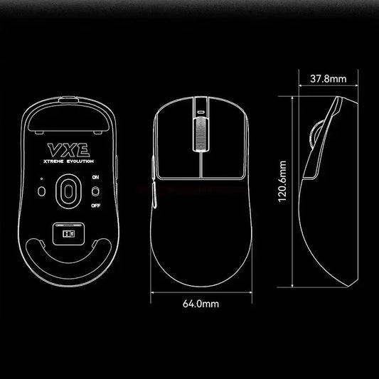Vxe Dragonfly R1 ProMax Gaming Mouse Bluetooth Mouse Rechargeable Gamer Paw3395 Lightweight Ergonomic Wireless Mouse Esport