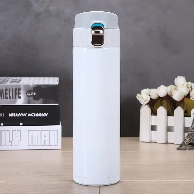16Oz Metal Water Bottle Stainless Steel Bouncing Cover Vacuum Flask BPA Free Leak Proof Insulated Cup Coffee Mug Water Bottle
