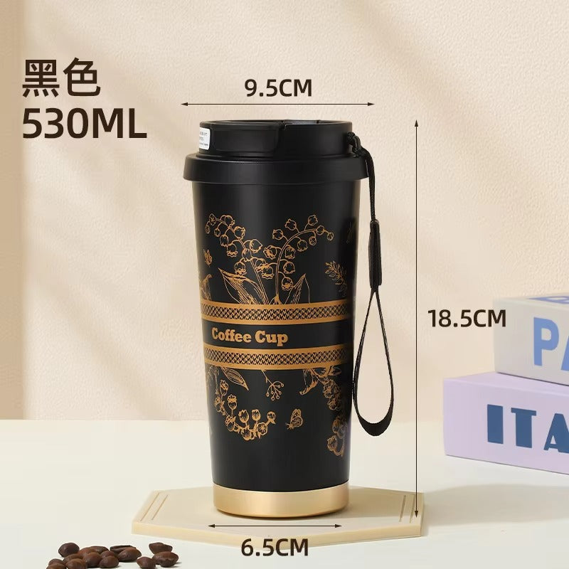 500ml Stainless Steel Thermal Coffee Cup Leak-Proof Thermos Bottle Tea Office Business Style Travel thermo mug