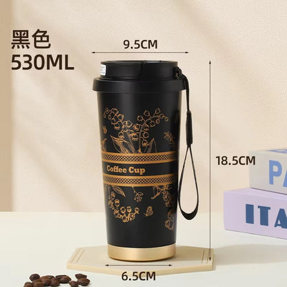 500ml Stainless Steel Thermal Coffee Cup Leak-Proof Thermos Bottle Tea Office Business Style Travel thermo mug