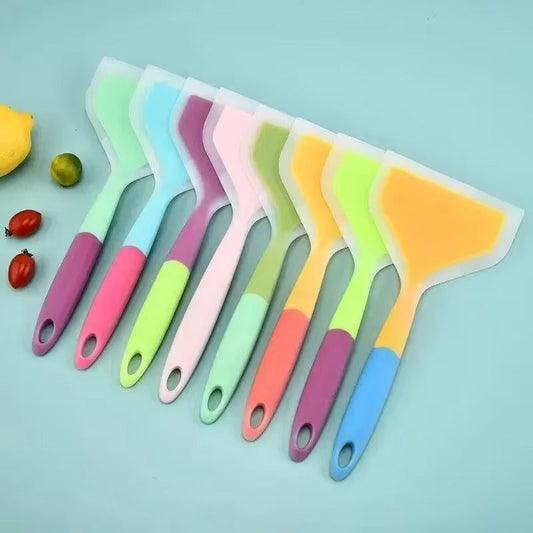 Random Color Pancake Spatula Silicone High Temperature Resistant Beef Meat Egg Kitchen Scraper Wide Pizza Cooking Tools Shovel
