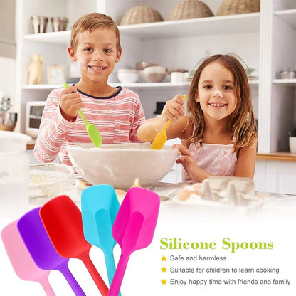 LMETJMA 28cm Silicone Spatulas Heat Resistant Spoon