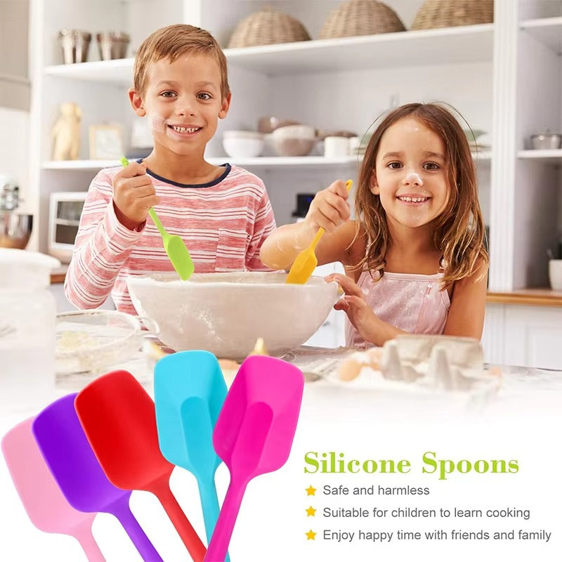 LMETJMA 28cm Silicone Spatulas Heat Resistant Spoon