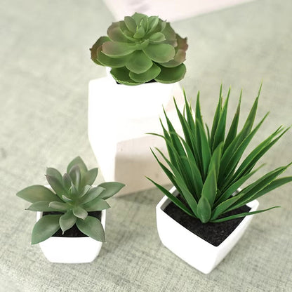 3PCS Artificial Evergreen Plant Bonsai, Suitable For Home, Restaurant, Office, Desktop, And Window Sill Decoration