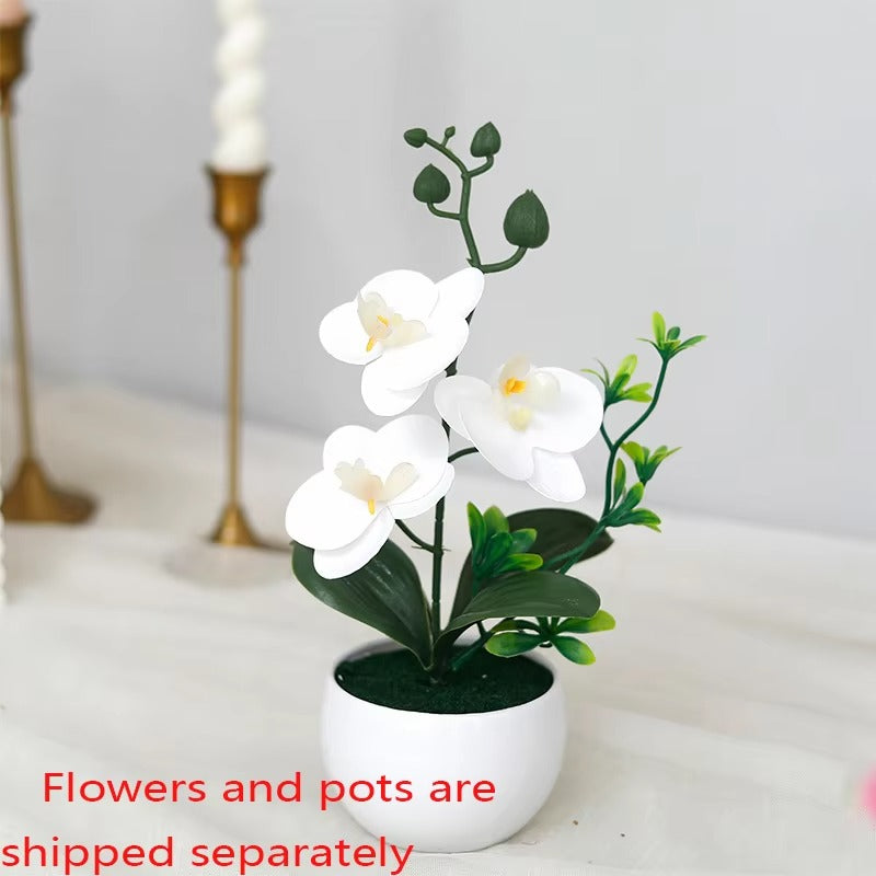 Simulated Butterfly Orchid Potted Artificial Flower Bonsai Plants Outdoor Indoor Office Home Wedding Decor Bonsai Faux Flowers