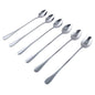 6PC Stainless Steel Coffee Spoon Long Handle Ice Cream Dessert Tea Spoon 19.5x2.8cm For Picnic Drinkware Tableware KitchenSupply