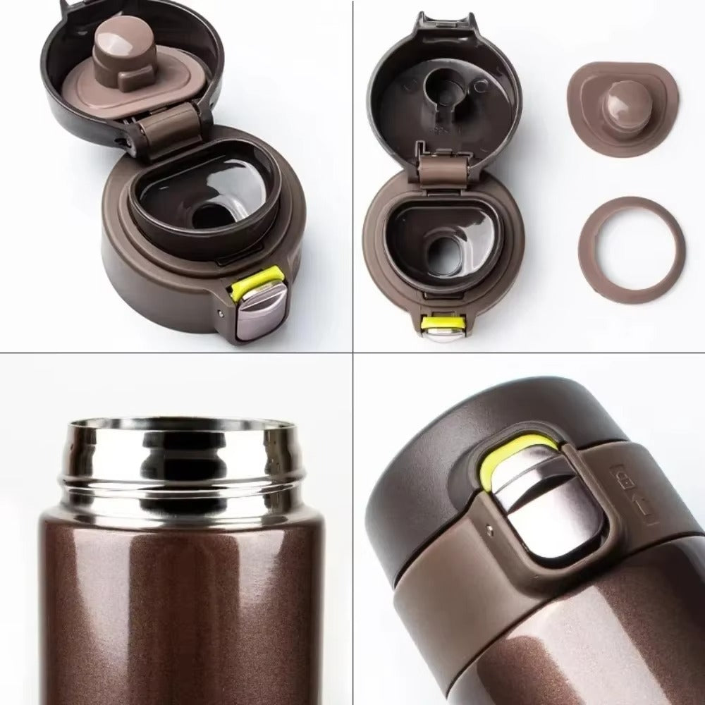 16Oz Metal Water Bottle Stainless Steel Bouncing Cover Vacuum Flask BPA Free Leak Proof Insulated Cup Coffee Mug Water Bottle