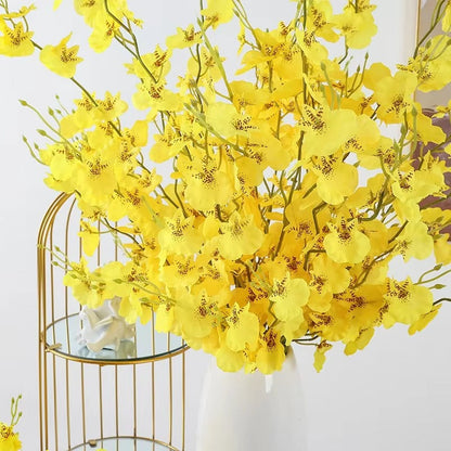 Yellow Simulation Flower Dancing Orchid Decoration Fake Flower