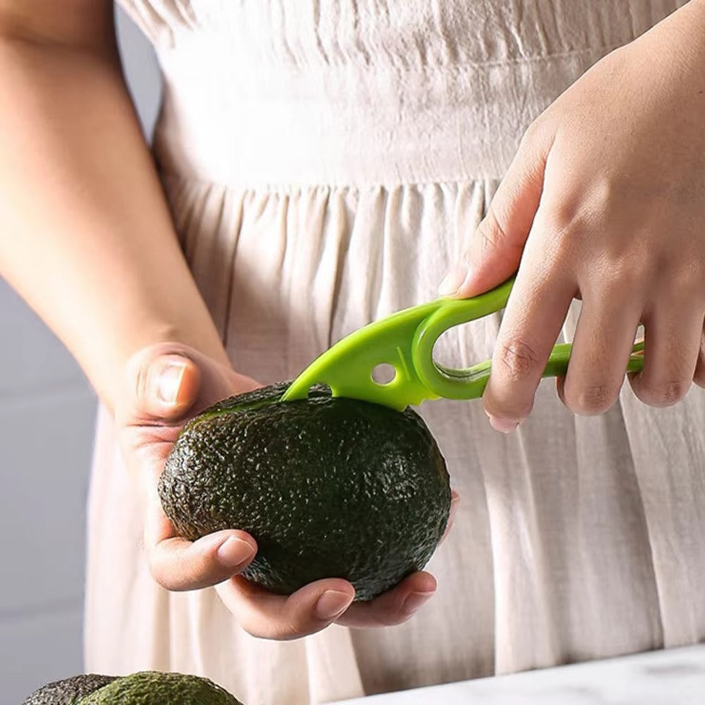 JJYY 3 In 1 Avocado Slicer Shea Corer Butter Fruit Peeler Cutter Pulp Separator Plastic Knife Kitchen Vegetable Tools