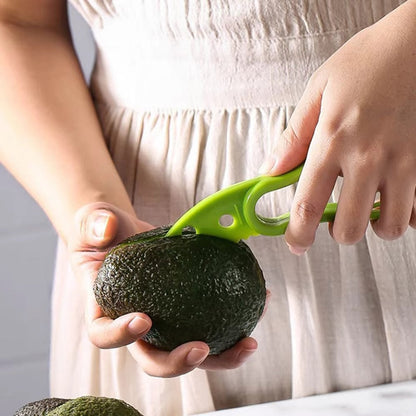 JJYY 3 In 1 Avocado Slicer Shea Corer Butter Fruit Peeler Cutter Pulp Separator Plastic Knife Kitchen Vegetable Tools