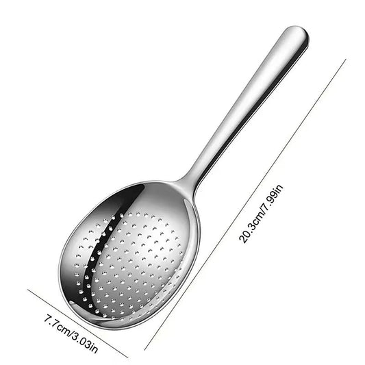 1Pc Stainless Steel Ladles For Serving Soup Rice Serving Spoon Drain Hole Heat Insulated Handle Kitchen Utensils For Daily Use
