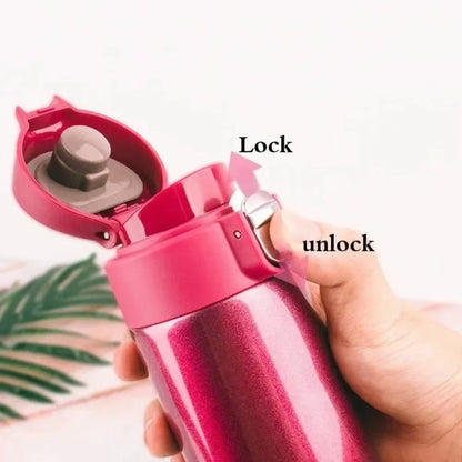 16Oz Metal Water Bottle Stainless Steel Bouncing Cover Vacuum Flask BPA Free Leak Proof Insulated Cup Coffee Mug Water Bottle