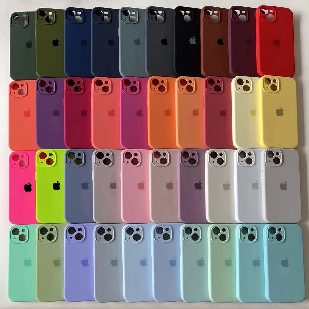 Original Liquid Silicone Phone Case For Apple iPhone 16 13 15 14 12 11 Pro Max Cases For iPhone 12 13 14 15 Plus Logo Box Cover