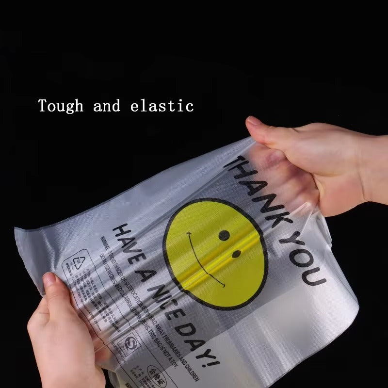 50 Pcs Plastic Bag 3 Sizes Food Storage Bags with Handle supermarket Grocery Shopping Useful Shopping Bag Kitchen Storage Basket