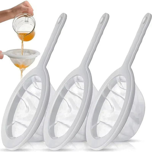 100/200/400 Mesh Reusable Nylon Ultra Fine Filter Mesh Strainer Spoon Sieve Soy Milk Juice Coffee Food Filter Kitchen Colander