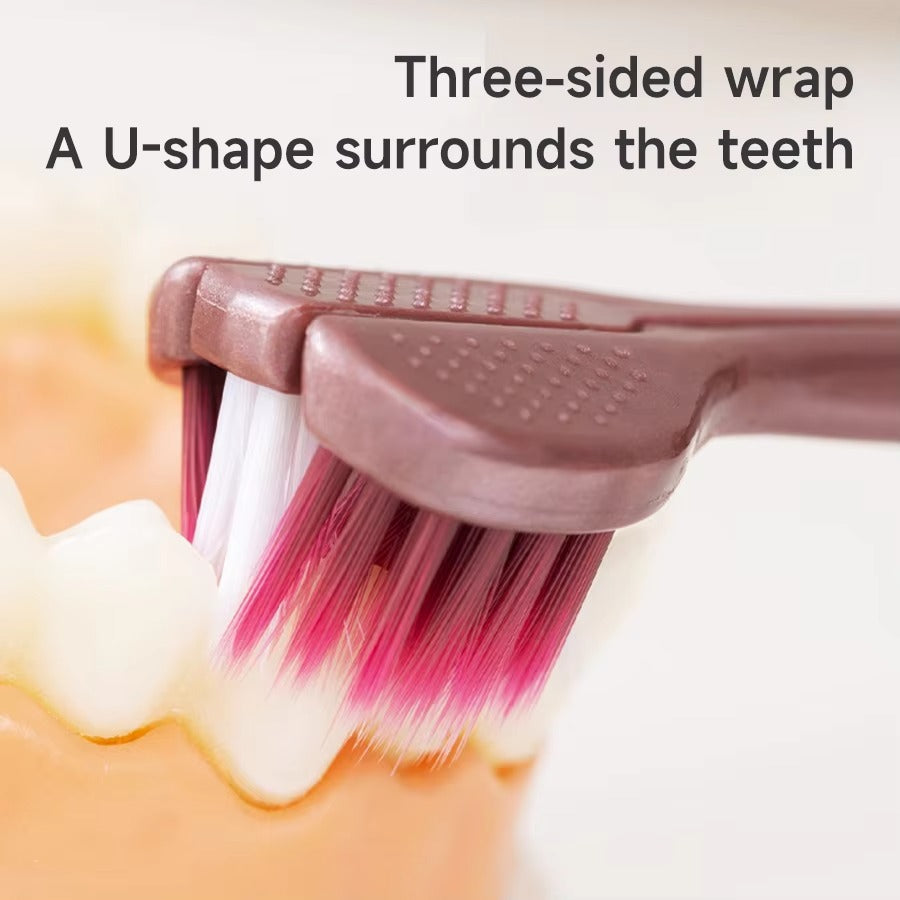 3D Manual Toothbrush Three sided U-shaped Soft Toothbrush for Comprehensive Oral Cleaning for Adults, Men and Women, Couple