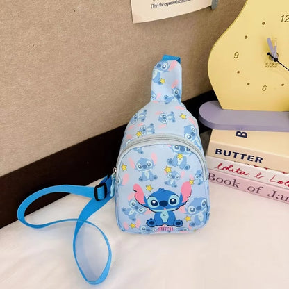 Stitch & Angel Sling Chest Bag, Cartoon Anime Crossbody Bag, Fashionable Casual Shoulder Bag with Coin Purse for Daily Travel