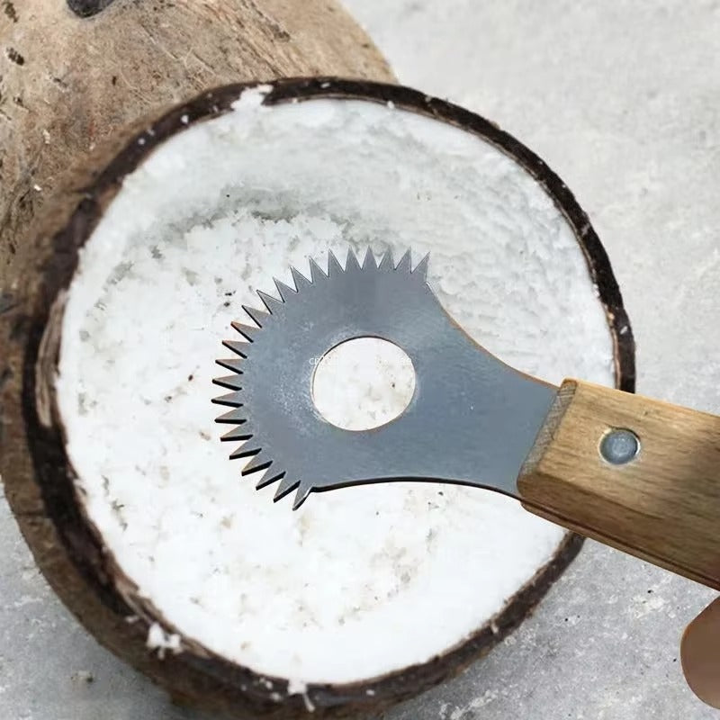 1pc Handcrafted Coconut Flesh Grater and Extractor Combo - Ultimate Tool for Preparing Coconut Fillings and Garnishes