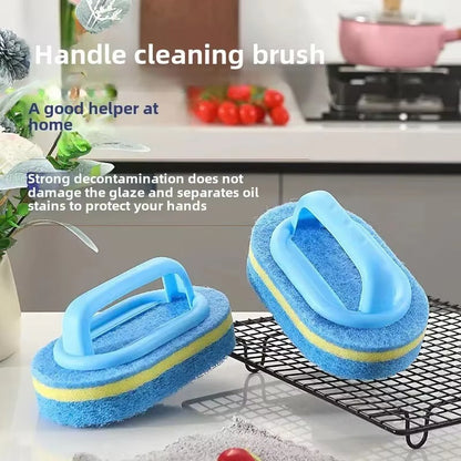 1/3PCS Household Cleaning Brush Magic Handle Sponge Easy Cleaning for Kitchen Bathroom Toilet Wall Window Cleaning Tools