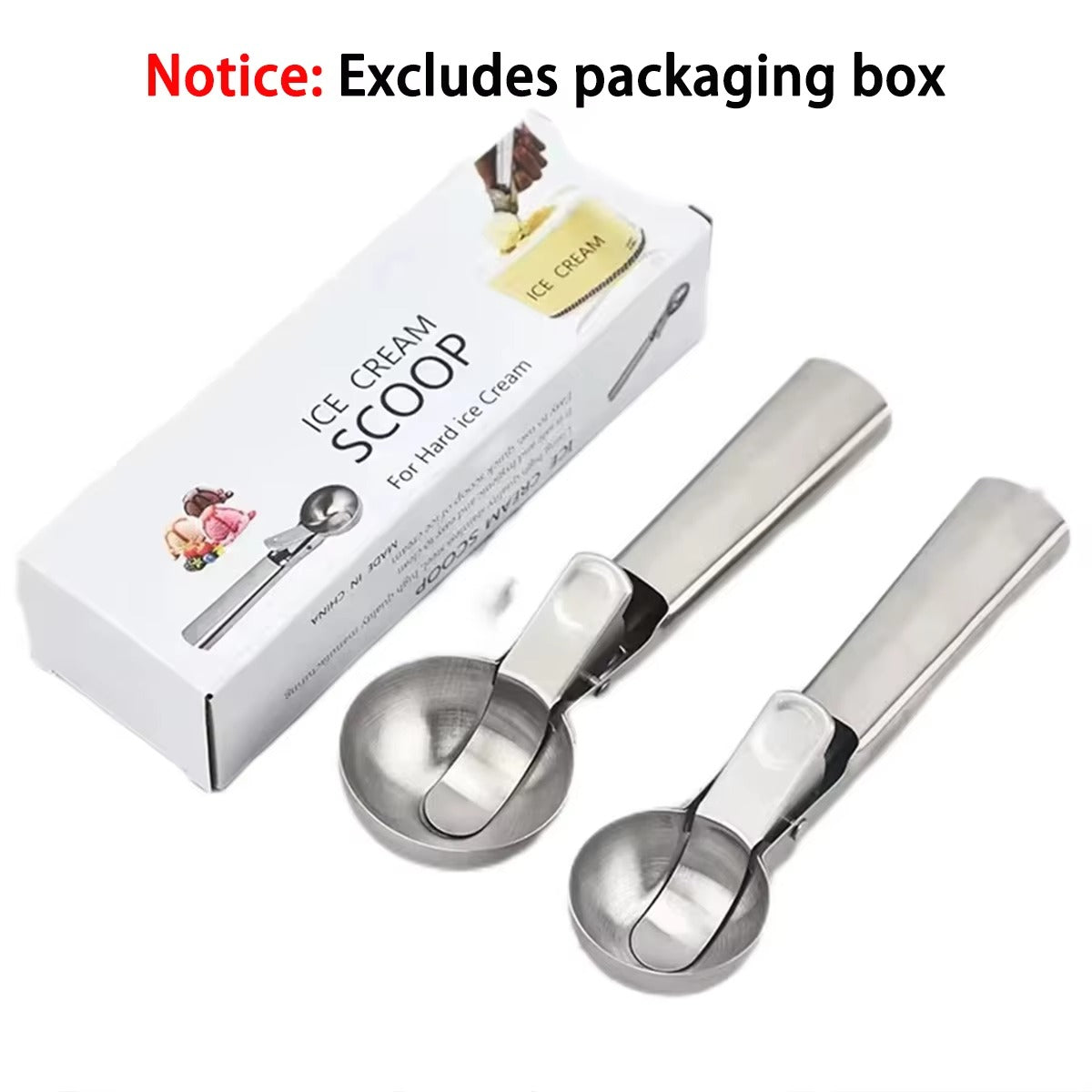 Stainless Steel Dual-purpose Ice Cream Scoop Ice Cream Scooper Multifunctional Fruit Scoop Kitchen Supplies