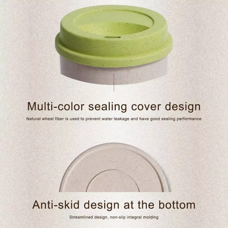 350| 450| 550ml Wheat Straw Coffee Cup Portable