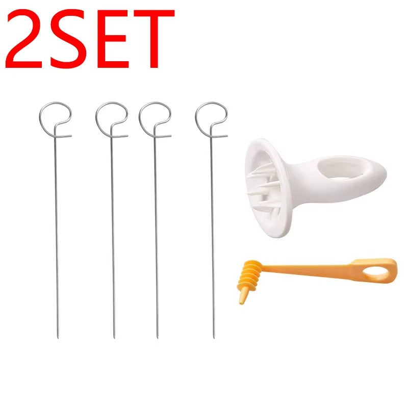 2/4/6 Set Rotate Potato Slicer Stainless Steel And Plastic Spiral Potato Slice Cutter DIY Manual Creative Kitchen Gadgets