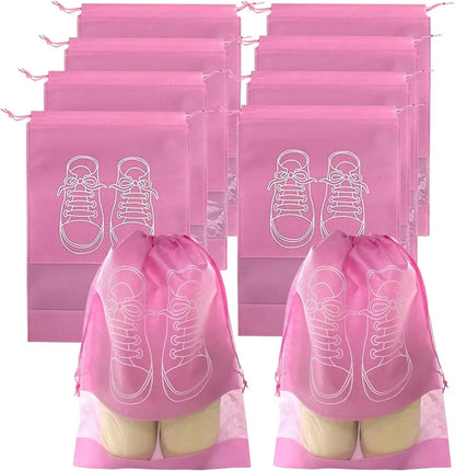 5pcs/set Shoe Storage Bag With Thickened Non-woven Fabric Strap Mouth Large Capacity Travel Waterproof Shoe Bag Moistureproof