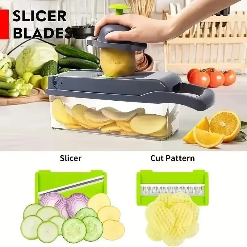 1416 piece vegetable multifunctional kitchen vegetable slicer, vegetable grinder, diced, divided, potato grinder