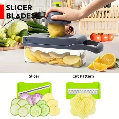 1416 piece vegetable multifunctional kitchen vegetable slicer, vegetable grinder, diced, divided, potato grinder