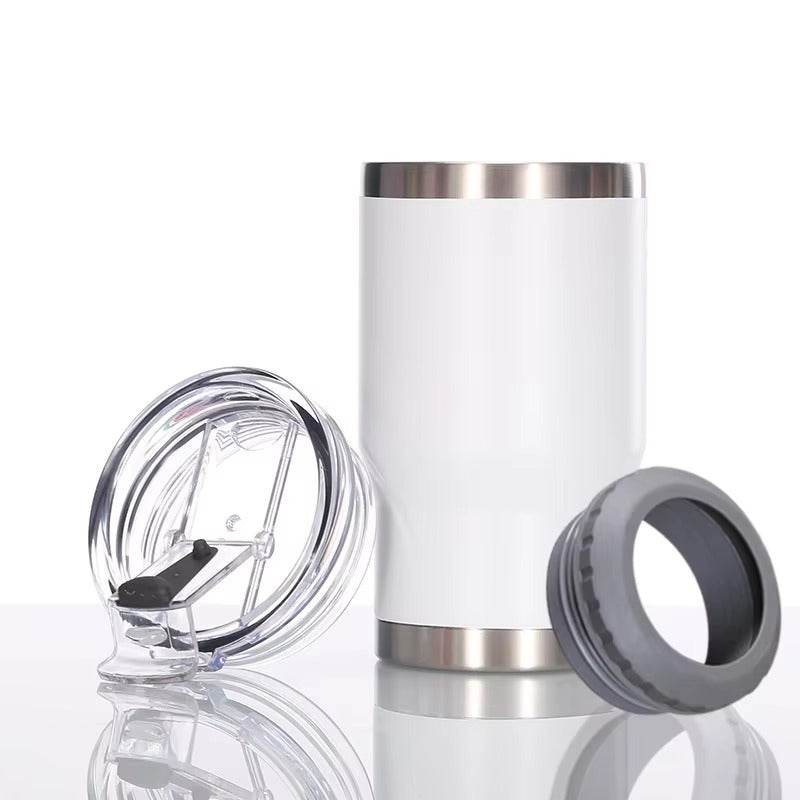 4 in 1 Can Cooler Tumbler for 12 Oz Cans, Slim Cans,and Bottles with Built-in Bottle Opener,Insulated Cool Summer Ice Bottle Cup