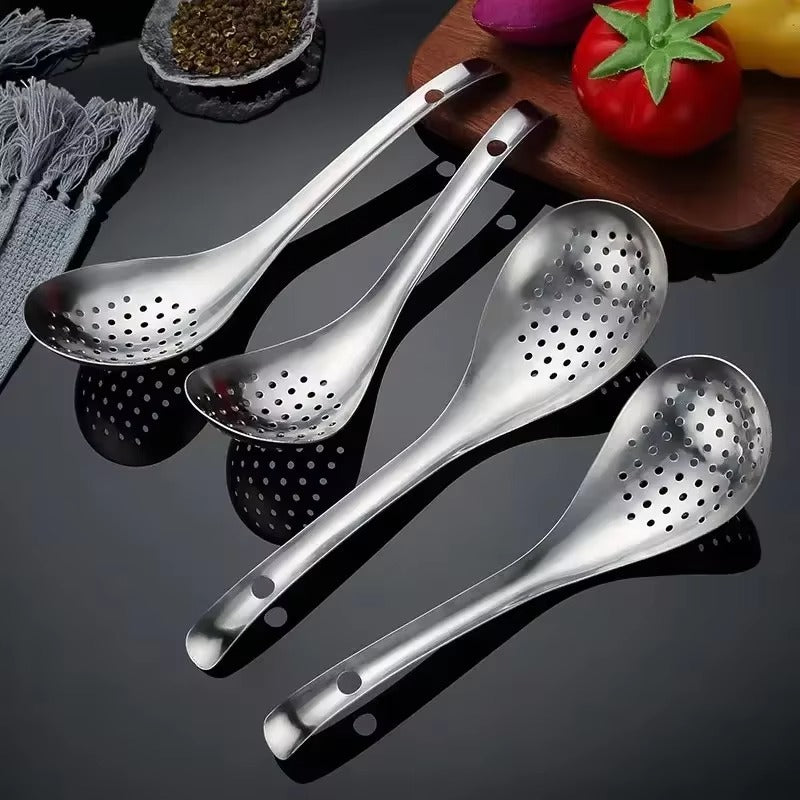 Stainless Steel Strainer Spoon Kitchen Colander Spoon Spoon Filter Strainer Food ScoopPerforated Skimmer Colander