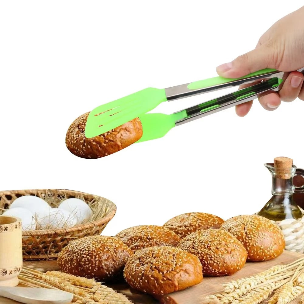 Kitchen Cooking Tools Non-Stick Kitchen Tongs Stainless Steel Handle Utensil Pizza Bread Steak Clip Salad Serving BBQ Tongs