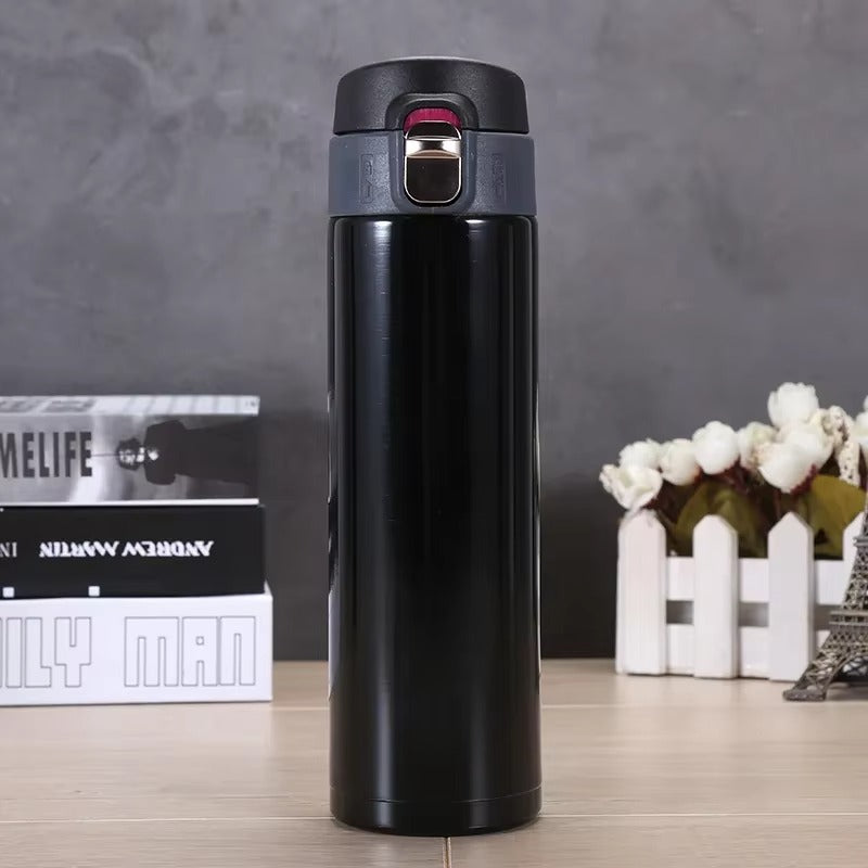 16Oz Metal Water Bottle Stainless Steel Bouncing Cover Vacuum Flask BPA Free Leak Proof Insulated Cup Coffee Mug Water Bottle
