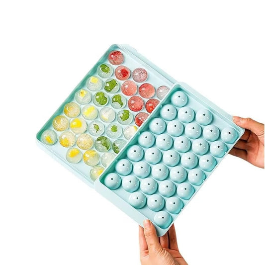3D Round Ice Cube Tray With Lid Ice Ball Creative Homemade Ice Compartment Ice Cube Model 33 Compartment Ice Ball Box Ice Cream