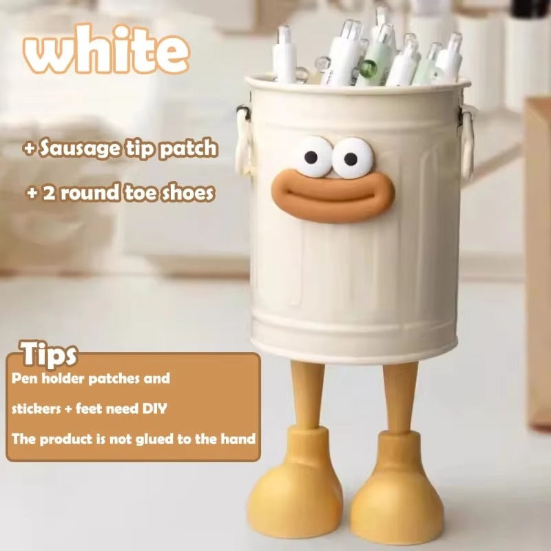 1 Pc cartoon pen holder, simple storage holder, for office storage, desk storage, home study storage (random letter stickers)