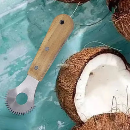 1pc Handcrafted Coconut Flesh Grater and Extractor Combo - Ultimate Tool for Preparing Coconut Fillings and Garnishes
