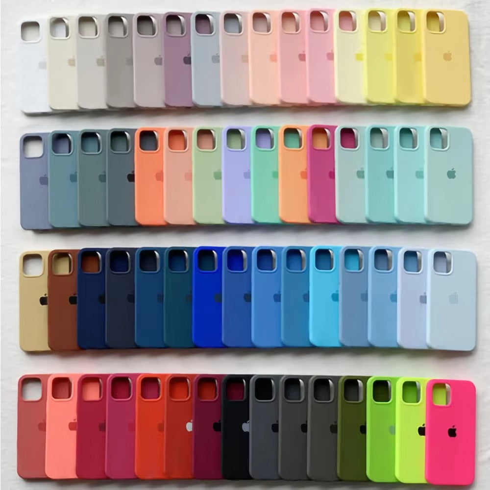 Original Official Liquid Silicone Cases For iPhone 13 15 14 12 16 Pro Max Full Logo Phone Case For Apple iPhone 16 15 Plus Cover