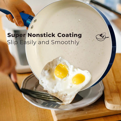 10 Pcs Pots and Pans Sets, Nonstick Cookware Set